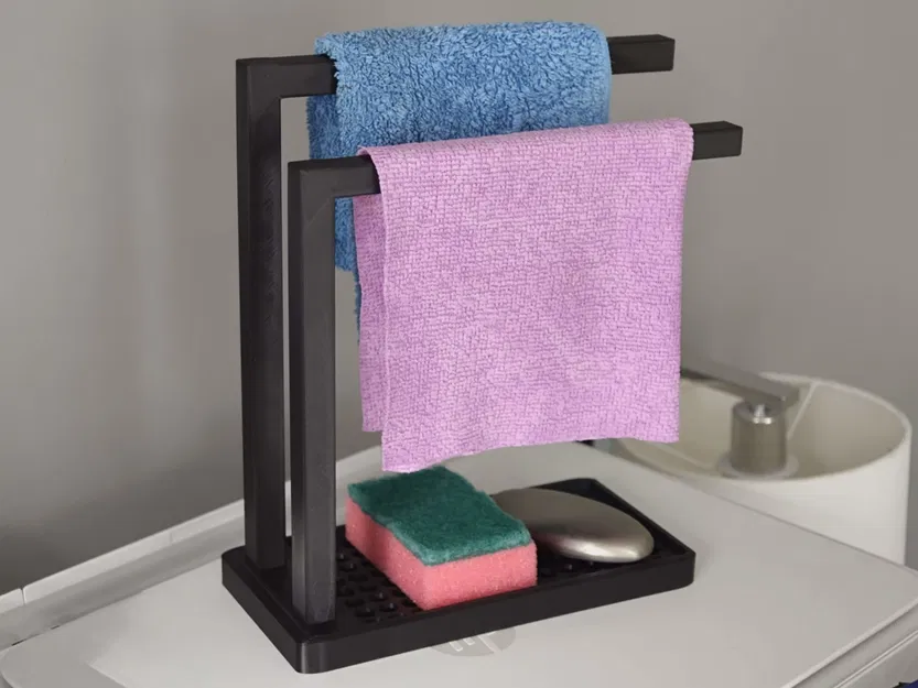 Kệ Để Đồ Nhà Bếp Kèm Giá Treo Khăn (Kệ Đựng Đồ Bồn Rửa) - Image 4