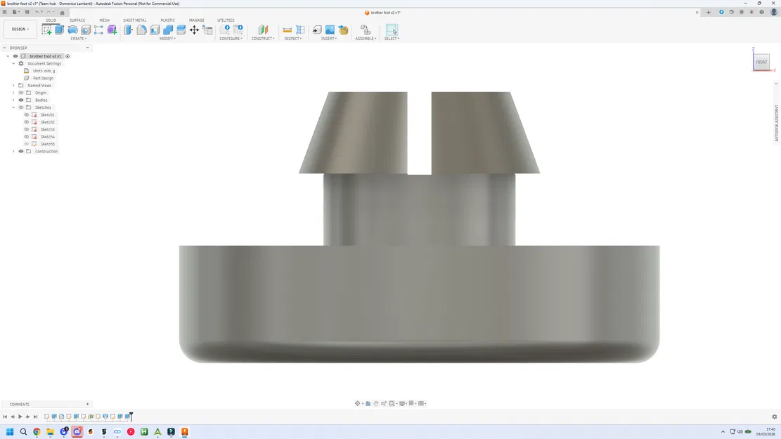 Chân đế cao su cho máy khâu Brother L14 - Image 2