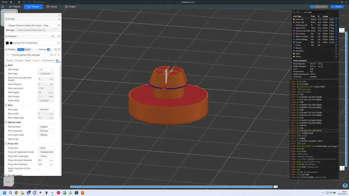 Chân đế cao su cho máy khâu Brother L14 - Image 4