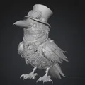 Mô hình 3D chú quạ máy Clockwork Raven phong cách Steampunk cực chất - Thumbnail 1