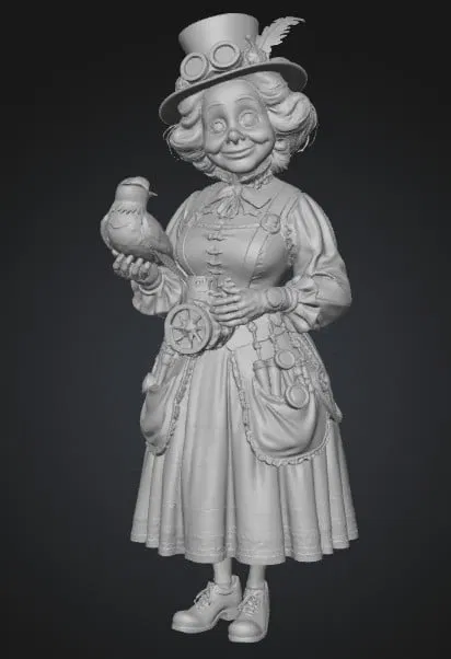 Mô hình 3D Steampunk Granny - Nhân vật phong cách cổ điển độc đáo - Image 1