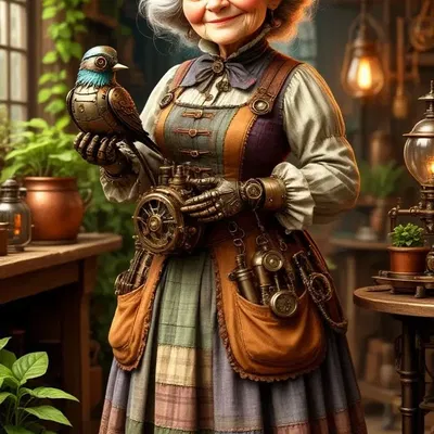 Mô hình 3D Steampunk Granny - Nhân vật phong cách cổ điển độc đáo