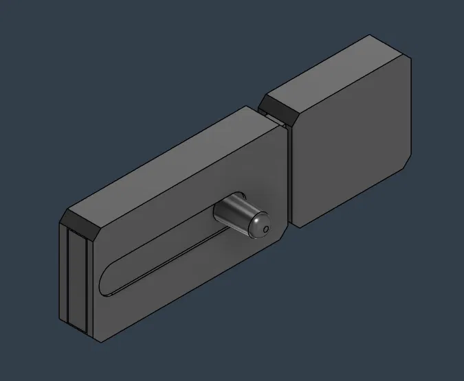 Chốt Trượt Dán Cạnh 80mm | Khóa Gài Nhỏ Gọn Print-In-Place - Image 1