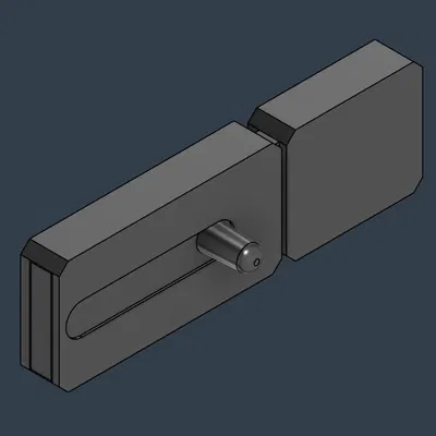 Chốt Trượt Dán Cạnh 80mm | Khóa Gài Nhỏ Gọn Print-In-Place