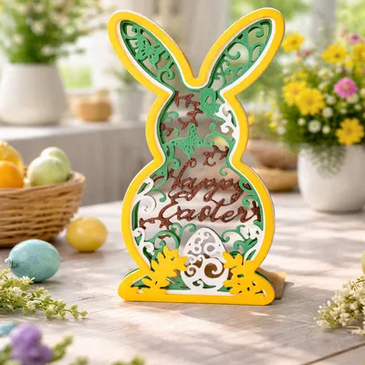 Mô hình trang trí nhà cửa hình chú thỏ Phục sinh