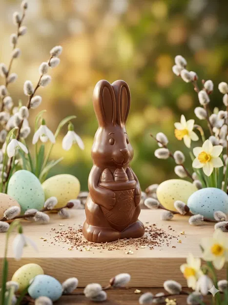 Mô hình chú thỏ socola trang trí lễ Phục Sinh 3D - Image 1