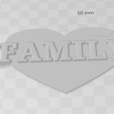 Mô hình trang trí chữ FAMILY hình trái tim độc đáo cho gia đình