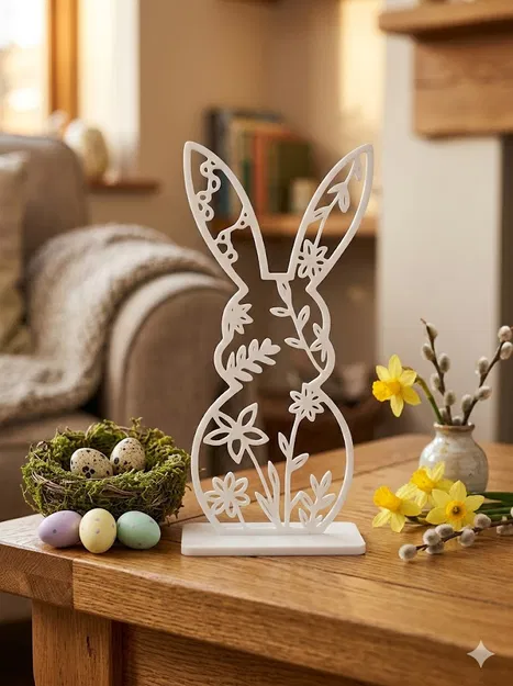 Mô hình chú thỏ trang trí Phục sinh in 3D dễ thương - Image 1