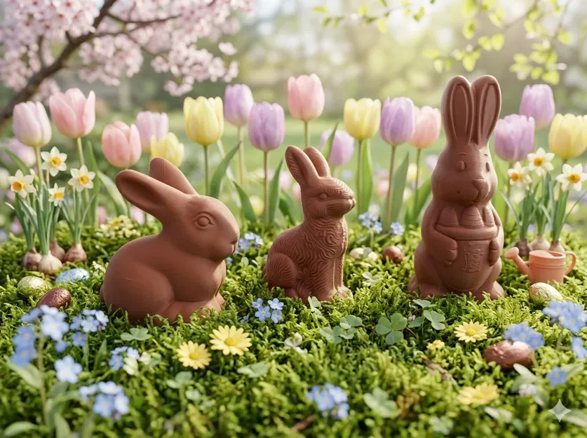 Mẫu in 3D Chú Thỏ Socola (Chocolate Easter Bunny) trang trí Phục Sinh - Image 2