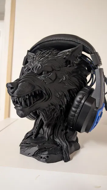Giá treo tai nghe hình đầu sói (Wolfbust) - Phụ kiện decor độc đáo - Image 3