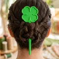 Kẹp tóc cỏ bốn lá in 3D - Phụ kiện may mắn xinh xắn - Thumbnail 1
