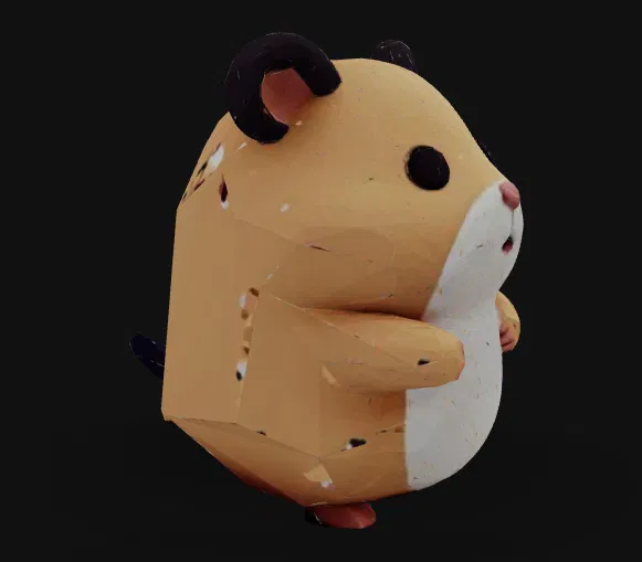 Mô hình chú chuột Hamster dễ thương (Cute Hamster Model) in 3D - Image 1