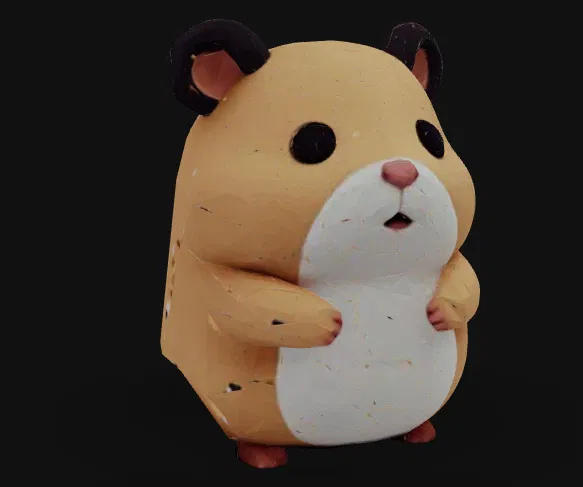 Mô hình chú chuột Hamster dễ thương (Cute Hamster Model) in 3D - Image 2