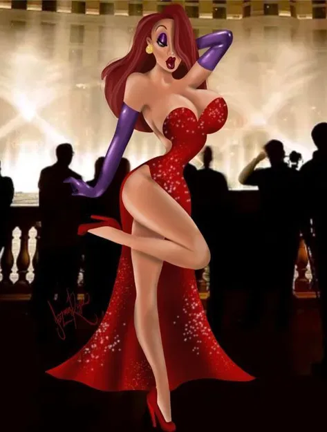Mô hình 3D Jessica Rabbit tại Velvet Club sắc nét và tinh tế - Image 2