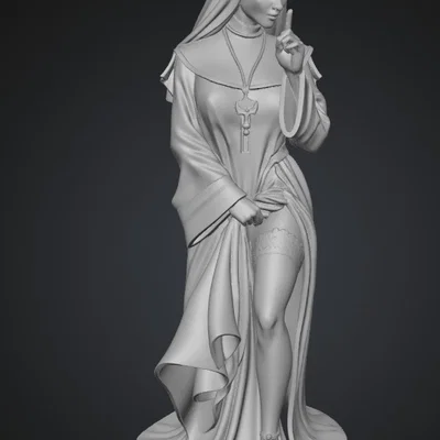 Mô hình 3D Veiled Temptation: Tượng nữ tu bí ẩn đầy cuốn hút