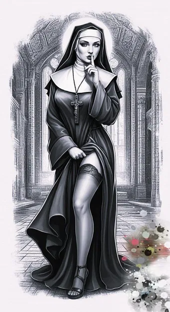 Mô hình 3D Veiled Temptation: Tượng nữ tu bí ẩn đầy cuốn hút - Image 2