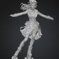 Mô hình 3D Steam City Skater - Tượng cô gái phong cách Steampunk - Thumbnail 1