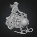 Mô hình Steampunk Snow Rider - Tượng nữ kỵ sĩ tuyết chi tiết cực cao - Thumbnail 1
