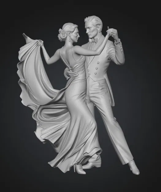 Mô hình 3D cặp đôi khiêu vũ Elegance Waltz đầy nghệ thuật - Image 1