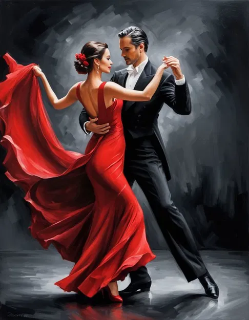 Mô hình 3D cặp đôi khiêu vũ Elegance Waltz đầy nghệ thuật - Image 2