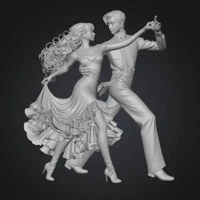 Mô hình 3D cặp đôi nhảy Tango - Elegance Tango
