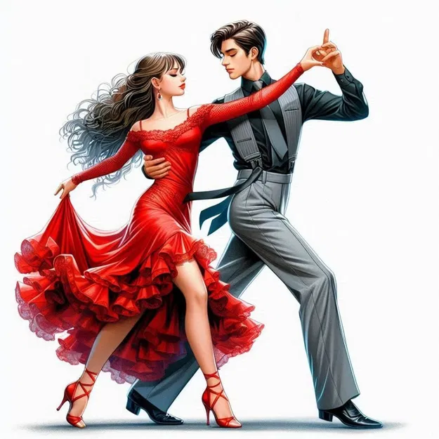 Mô hình 3D cặp đôi nhảy Tango - Elegance Tango - Image 2
