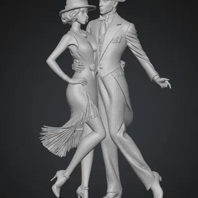 Mô hình 3D Cặp đôi khiêu vũ Midnight in the Grand Ballroom