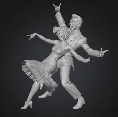 Mô hình 3D cặp đôi nhảy Swing Glorious Fifties phong cách cổ điển