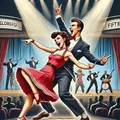 Mô hình 3D cặp đôi nhảy Swing Glorious Fifties phong cách cổ điển - Thumbnail 2