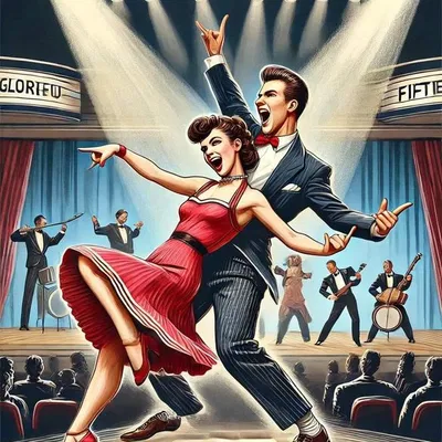 Mô hình 3D cặp đôi nhảy Swing Glorious Fifties phong cách cổ điển