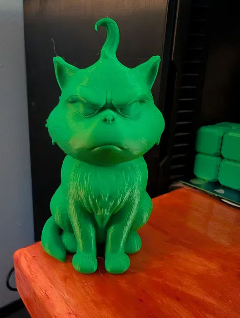 Mô hình 3D mèo Grinch khó tính độc đáo (Grumpy Grinch Cat) - Image 1