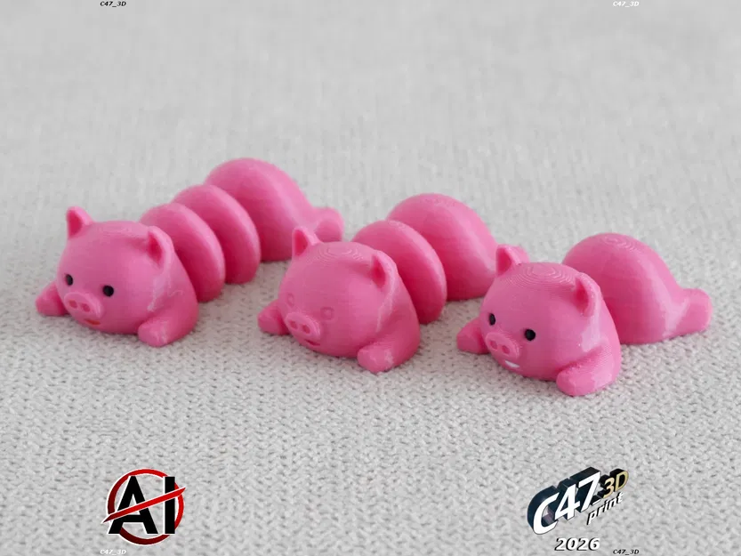 Flexi Piggy Snek - Chú Heo Khớp Nối Dạng Rắn - Image 3