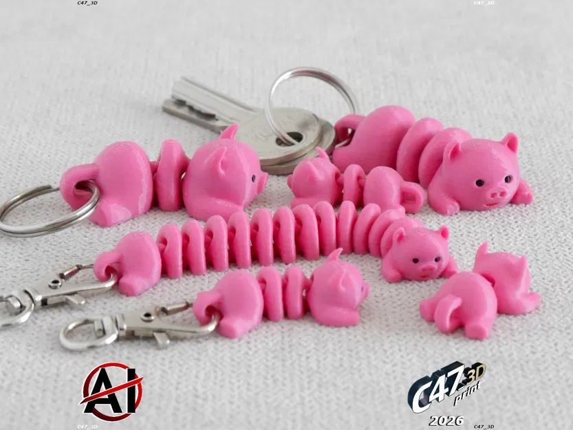 Flexi Piggy Snek - Chú Heo Khớp Nối Dạng Rắn - Image 6