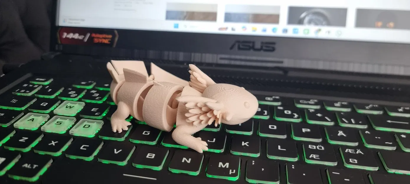 Mô hình Axolotl cử động linh hoạt in một lần (Print-in-place) - Image 2