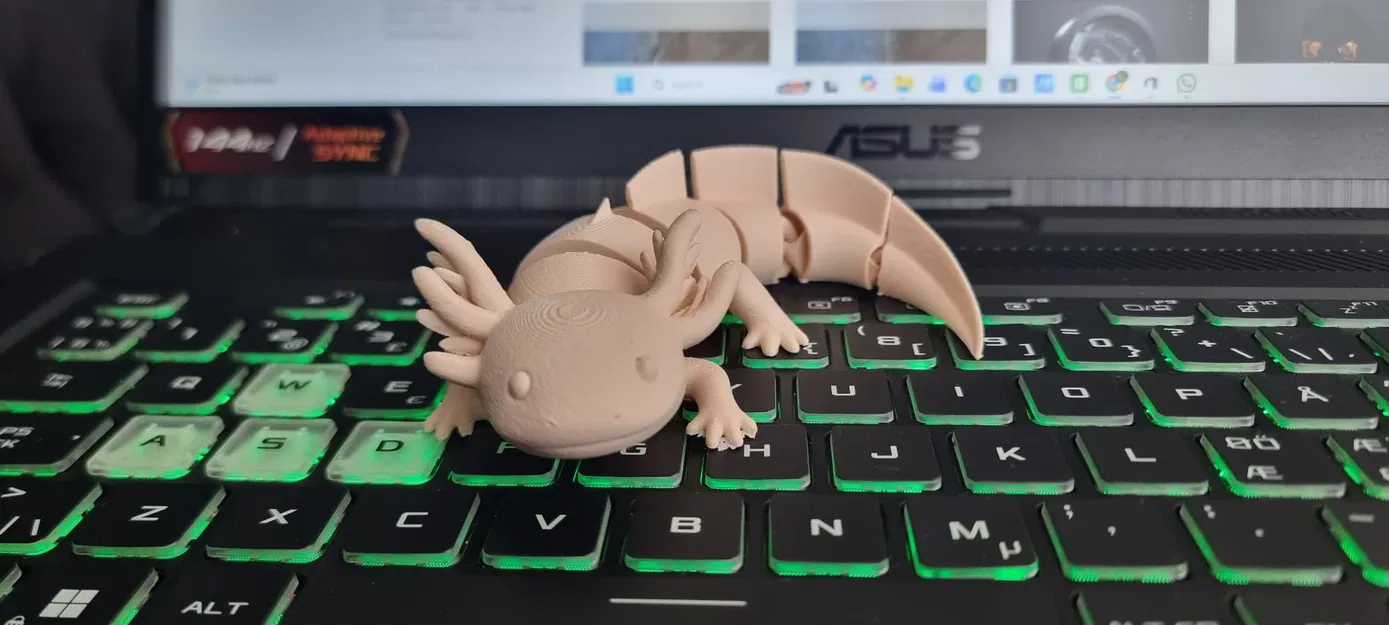 Mô hình Axolotl cử động linh hoạt in một lần (Print-in-place) - Image 3