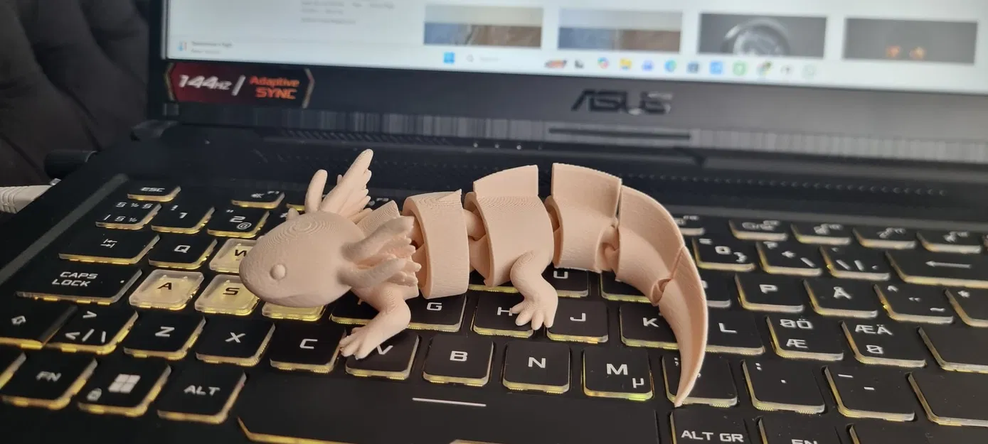 Mô hình Axolotl cử động linh hoạt in một lần (Print-in-place) - Image 4