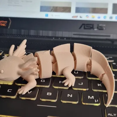 Mô hình Axolotl cử động linh hoạt in một lần (Print-in-place)