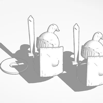 Bộ Đôi Hiệp Sĩ Tí Hon - Mô Hình Low-Poly