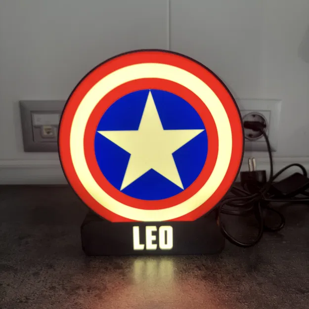 Đèn ngủ và hộp đèn trang trí Captain America - Image 2