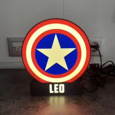 Đèn ngủ và hộp đèn trang trí Captain America