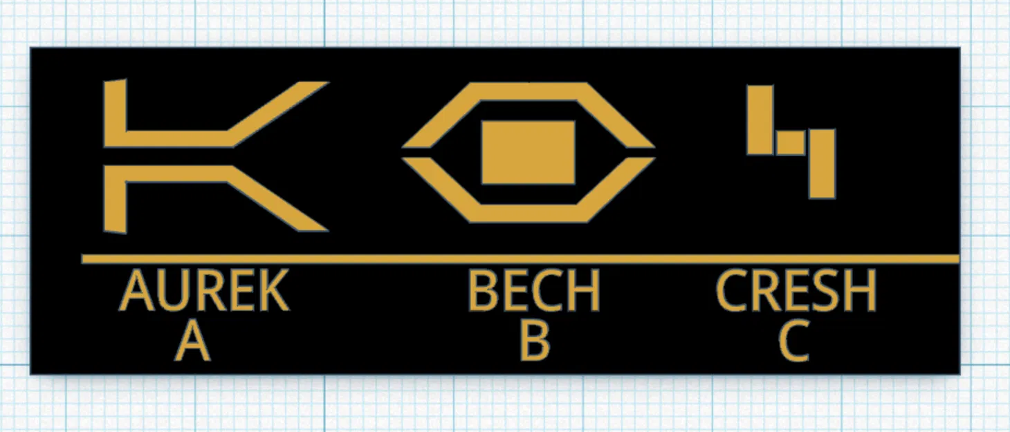 Bảng chữ cái Aurebesh Star Wars (A, B, C) - File in 3D trang trí - Image 1