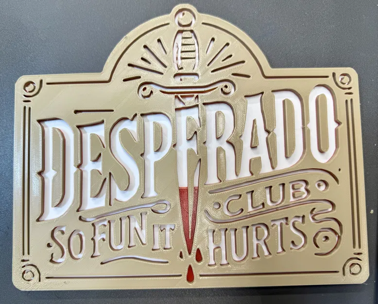 Bảng hiệu Desperado Club (Khắc) - Dungeon Crawler Carl - Image 1