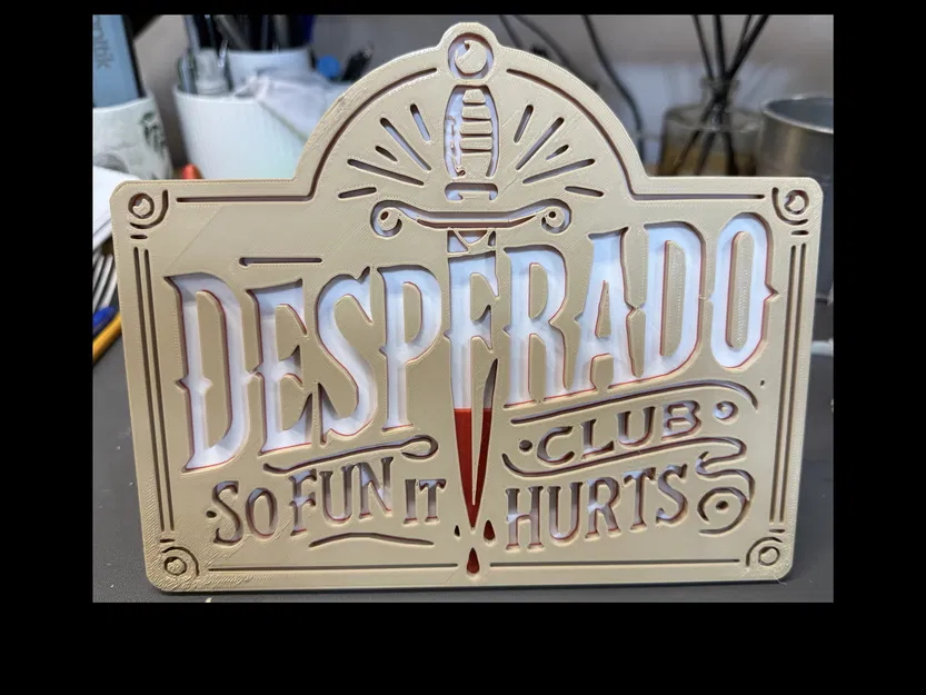 Bảng hiệu Desperado Club (Khắc) - Dungeon Crawler Carl - Image 2