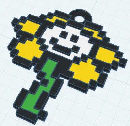 Móc khóa 3D hình Flowey từ Undertale (Phong cách Pixel) - Image 1