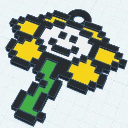 Móc khóa 3D hình Flowey từ Undertale (Phong cách Pixel)