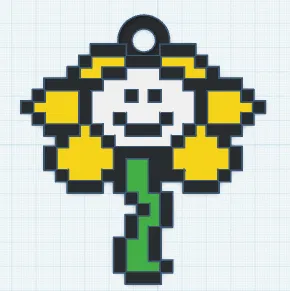 Móc khóa 3D hình Flowey từ Undertale (Phong cách Pixel) - Image 2