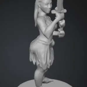 Mô hình 3D Nữ Chiến Binh Cầm Kiếm (Sword Maiden) sắc nét