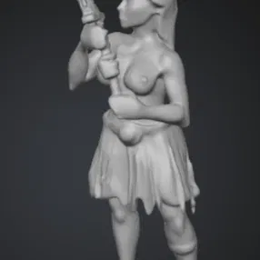 Mô hình 3D Nữ Chiến Binh Cầm Kiếm (Sword Maiden) sắc nét