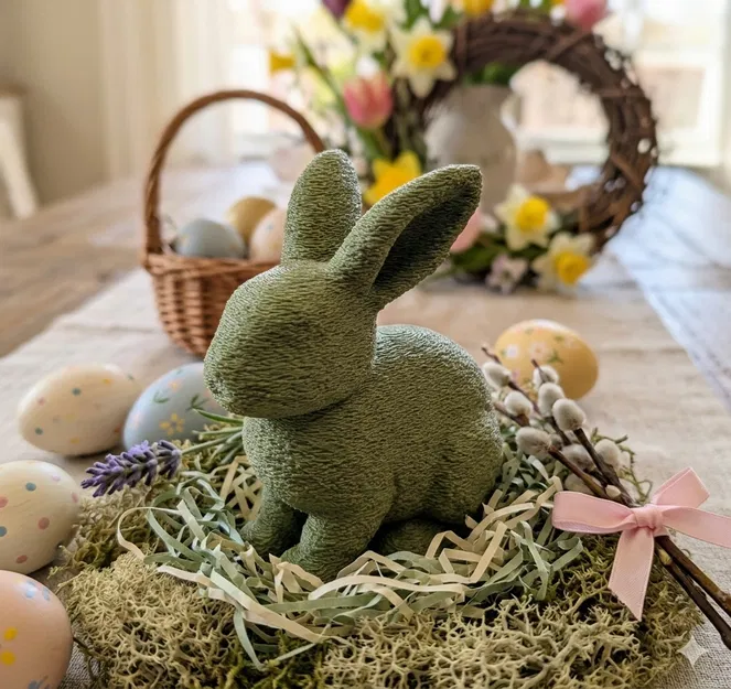 Chú thỏ Phục sinh phong cách rêu (Moss Easter bunny) - Image 1