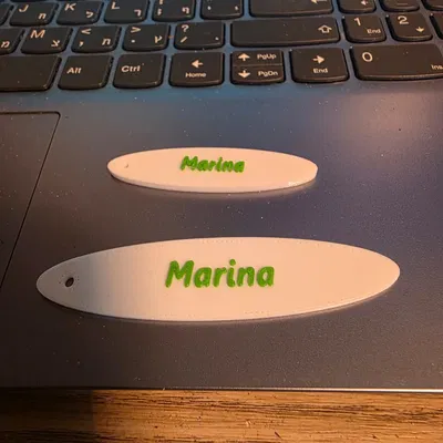Móc khóa tên Marina cá tính - Mẫu in 3D đơn giản, đẹp mắt